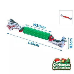 Świąteczna zabawka dla psa z kolcami TPR i sznurkiem - gryzak L25xW10xH3cm - 8719138144181