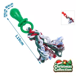Świąteczna zabawka dla psa z kolcami TPR i sznurkiem - gryzak L19xW4xH4cm - 8719138144198