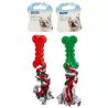 Świąteczna zabawka dla psa kość TPR i sznurkiem - gryzak L20xW4.5xH1.5cm - 8719138144204
