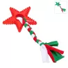 Świąteczna zabawka dla psa gwiazda TPR z warkoczem - gryzak L16.5xW9.2xH1.5cm - 8719138144211