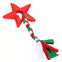 Świąteczna zabawka dla psa gwiazda TPR z warkoczem - gryzak L16.5xW9.2xH1.5cm - 8719138144211