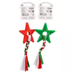 Świąteczna zabawka dla psa gwiazda TPR z warkoczem - gryzak L16.5xW9.2xH1.5cm - 8719138144211