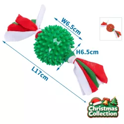 Świąteczna zabawka dla psa piłka TPR cukierek - gryzak L17xW6.5xH6.5cm - 8719138144228