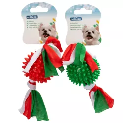 Świąteczna zabawka dla psa piłka TPR cukierek - gryzak L17xW6.5xH6.5cm - 8719138144228