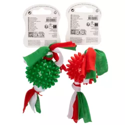Świąteczna zabawka dla psa piłka TPR cukierek - gryzak L17xW6.5xH6.5cm - 8719138144228