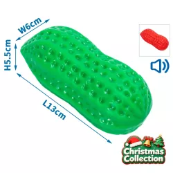 Świąteczna zabawka dla psa orzeszek TPR z piszczkiem - gryzak L13xW6xH5.5cm - 8719138144235
