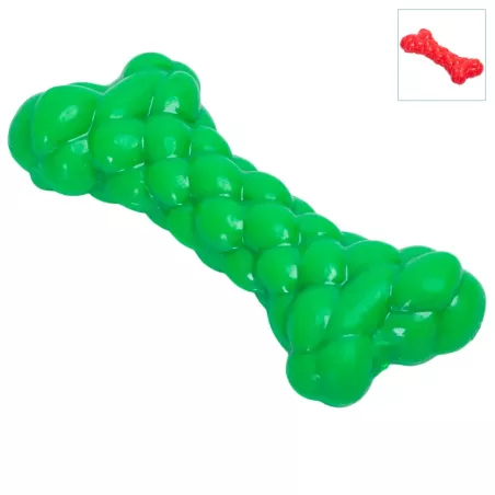 Zabawka dla psa kość TPR z piszczkiem - gryzak L14xW6xH3cm - 8719138144242