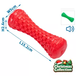Zabawka dla psa kość TPR plecionka z piszczkiem - gryzak L15.2xW5xH2.6cm - 8719138144259
