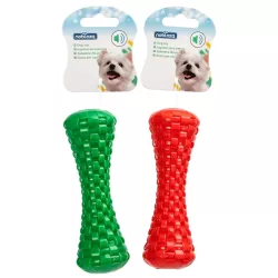 Zabawka dla psa kość TPR plecionka z piszczkiem - gryzak L15.2xW5xH2.6cm - 8719138144259