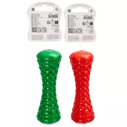 Zabawka dla psa kość TPR plecionka z piszczkiem - gryzak L15.2xW5xH2.6cm - 8719138144259