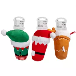 Pluszowa zabawka dla psa mix wzorów z piszczkiem - L21xW16xH9cm - 8719138144334