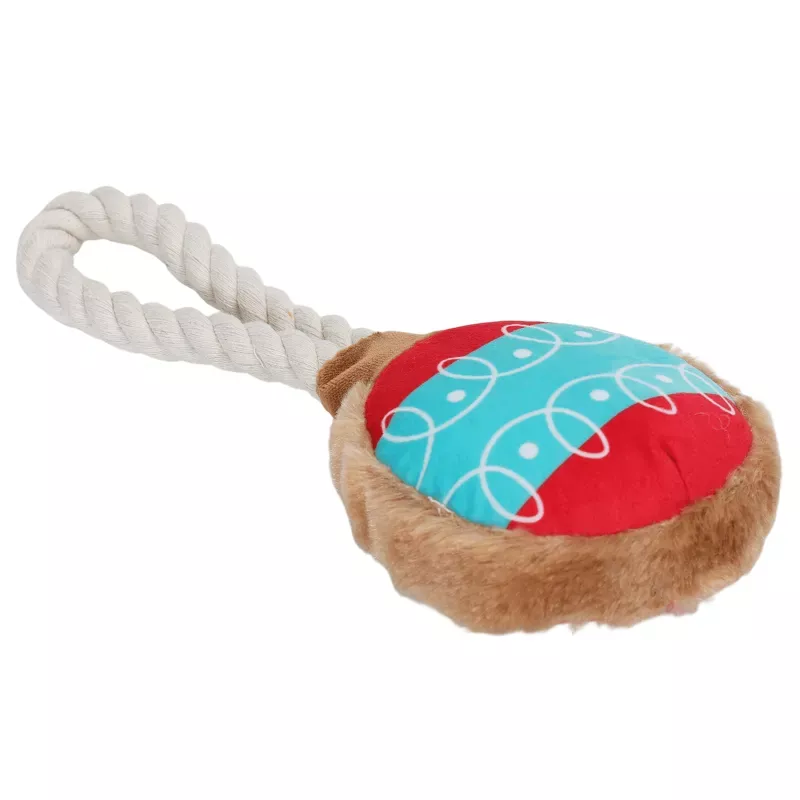 Pluszowa zabawka dla psa z pętlą sznurkową i piszczkiem - 25cm - 8719138144358