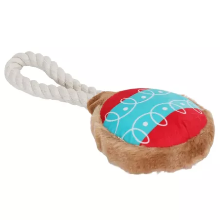 Pluszowa zabawka dla psa z pętlą sznurkową i piszczkiem - 25cm - 8719138144358