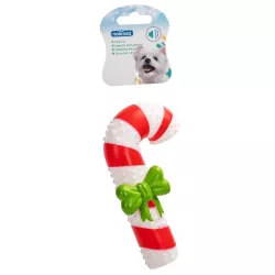 Winylowa zabawka dla psa laska cukrowa z piszczkiem - 16cm - 8719138144402