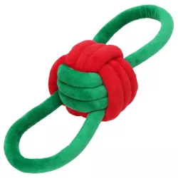 Zabawka dla psa z liny podwójna pętla i kulka - 23cm - 8719138144563