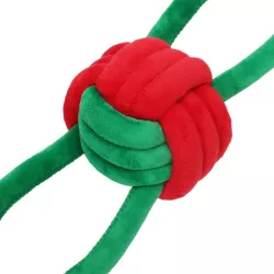 Zabawka dla psa z liny podwójna pętla i kulka - 23cm - 8719138144563