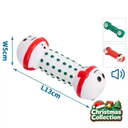 Winylowa zabawka Święty Mikołaj z płatkami śniegu piszcząca zabawka dla psa 13x5cm - 8719138144440