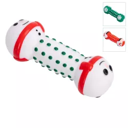 Winylowa zabawka Święty Mikołaj z płatkami śniegu piszcząca zabawka dla psa 13x5cm - 8719138144440