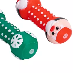 Winylowa zabawka Święty Mikołaj z płatkami śniegu piszcząca zabawka dla psa 13x5cm - 8719138144440