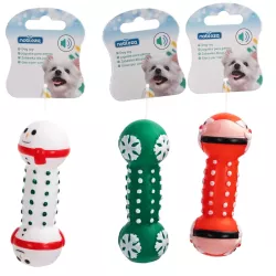 Winylowa zabawka Święty Mikołaj z płatkami śniegu piszcząca zabawka dla psa 13x5cm - 8719138144440