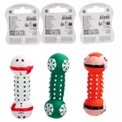 Winylowa zabawka Święty Mikołaj z płatkami śniegu piszcząca zabawka dla psa 13x5cm - 8719138144440