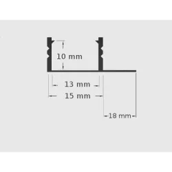 Profil LED PCV 33x12 Wpusz glazura czarny 2m Tran - 5904703007630