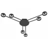 Żyrandol LED GX53 Zibo x6 czarny-5904703032113
