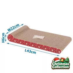 Papierowy drapak dla kota z kocimiętką - tektura falista 43x22x6cm - 8719138144303