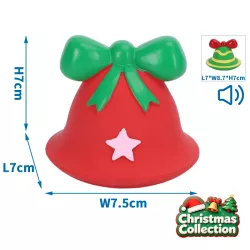 Zabawka dla psa dzwonek świąteczny z kokardą lub w paski 7-8.7cm - 8719138144860