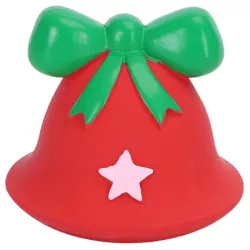 Zabawka dla psa dzwonek świąteczny z kokardą lub w paski 7-8.7cm - 8719138144860