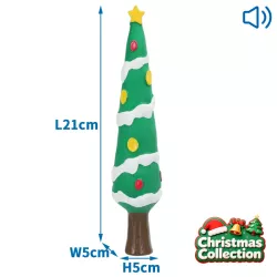 Gryzak świąteczny dla psa choinka z piszczałką - długość 21cm - 8719138144877