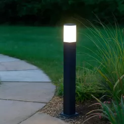 LAMPA OGRODOWA STOJĄCA słupek oświetlający ogród czarny 0,8m gniazdo E27-5903002033807