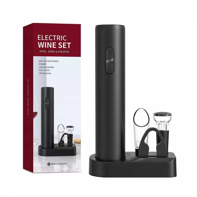 Elektryczny korkociąg otwieracz do wina obcinacz s-5905489941019