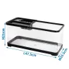 Akwarium z pokrywką i karmnikiem 20L małe na biurko 47.5x20.5x21cm - 8719138147687