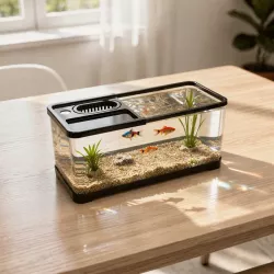 Akwarium z pokrywką i karmnikiem 20L małe na biurko 47.5x20.5x21cm - 8719138147687
