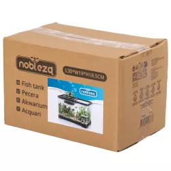Mini akwarium z pokrywką i karmnikiem 10,5L na biurko 30x19x18.5cm - 8719138147663