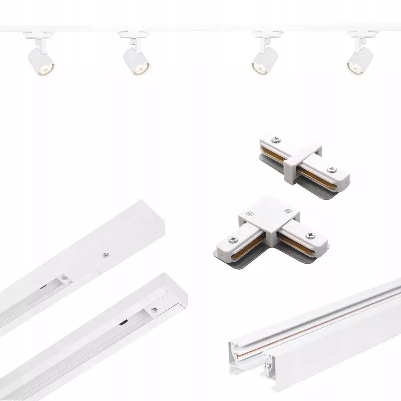 Zestaw Szynoprzewód Szyna 2m + 4x Lampa GU10 LED Oświetlenie szynowe-5904703012047