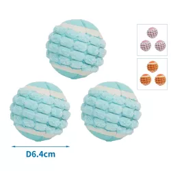Zestaw 3 piłeczek tenisowych teksturowanych dla psa D6.4cm - 8719138143986