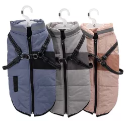 Płaszcz zimowy dla psa ze zintegrowaną uprzężą, rozmiar XXL, długość grzbietu 45cm - 8719138141272