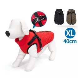 Płaszcz zimowy dla psa pikowany ze zintegrowaną uprzężą, rozmiar XL, długość grzbietu 40cm - 8719138141333