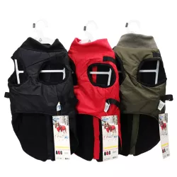 Płaszcz zimowy dla psa pikowany ze zintegrowaną uprzężą, rozmiar XL, długość grzbietu 40cm - 8719138141333