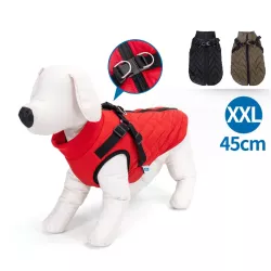 Płaszcz zimowy dla psa pikowany ze zintegrowaną uprzężą, rozmiar XXL, długość grzbietu 45cm - 8719138141340