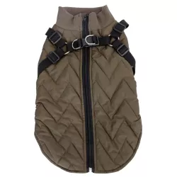 Płaszcz zimowy dla psa pikowany ze zintegrowaną uprzężą, rozmiar XXL, długość grzbietu 45cm - 8719138141340