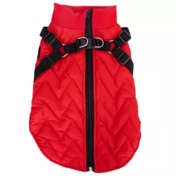 Płaszcz zimowy dla psa pikowany ze zintegrowaną uprzężą, rozmiar XXL, długość grzbietu 45cm - 8719138141340