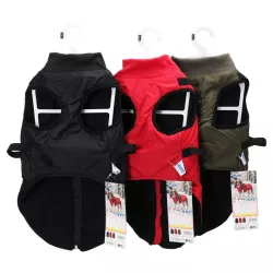 Płaszcz zimowy dla psa pikowany ze zintegrowaną uprzężą, rozmiar XXL, długość grzbietu 45cm - 8719138141340