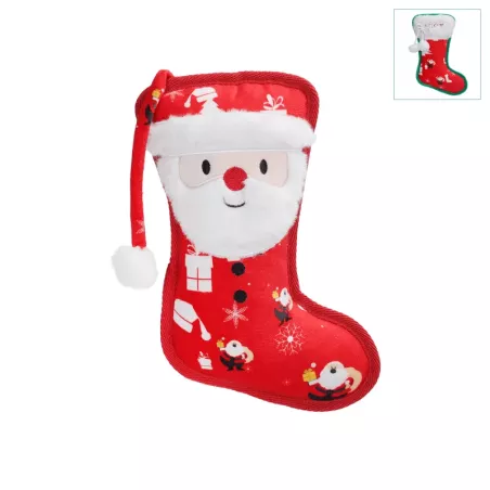 Pluszowa zabawka dla psa but świąteczny z Mikołajem lub choinką 25cm - 8719138144747