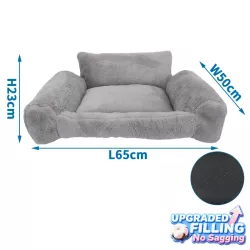 Pluszowa sofa dla psa i kota z podłokietnikami, 65cm - 8719138142811