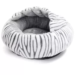 Legowisko dla kota okrągłe z wysokim brzegiem, zebra - 8719138073023