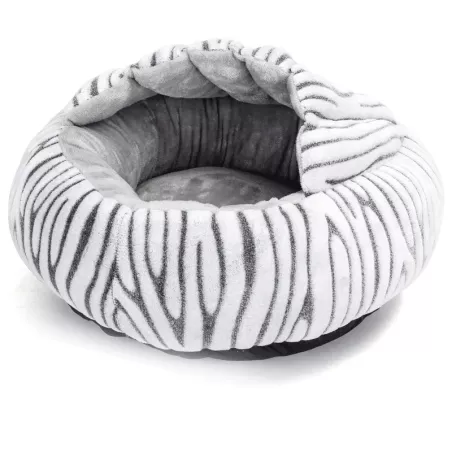 Legowisko dla kota okrągłe z wysokim brzegiem, zebra - 8719138073023