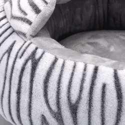 Legowisko dla kota okrągłe z wysokim brzegiem, zebra - 8719138073023